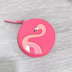 kate spade Hot Pink Flamingo Round Coin Case